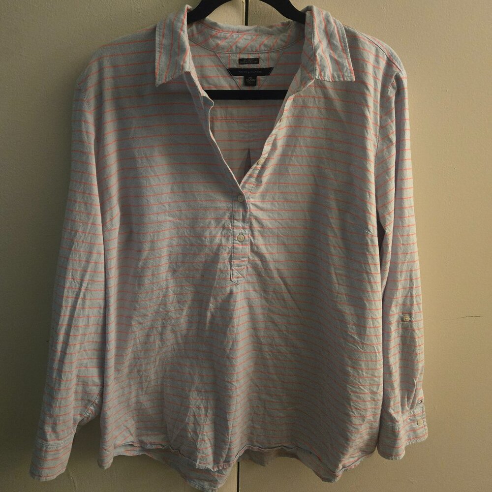 Tommy Hilfiger Blue & Hot Pink Striped Blouse 💙💗